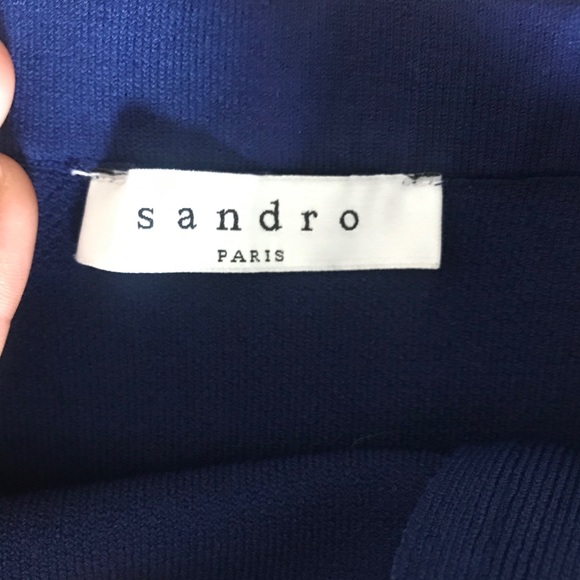 Sandro Paris Blue Ruffled Knit Mini Skirt Size 8 - Picture 3 of 6